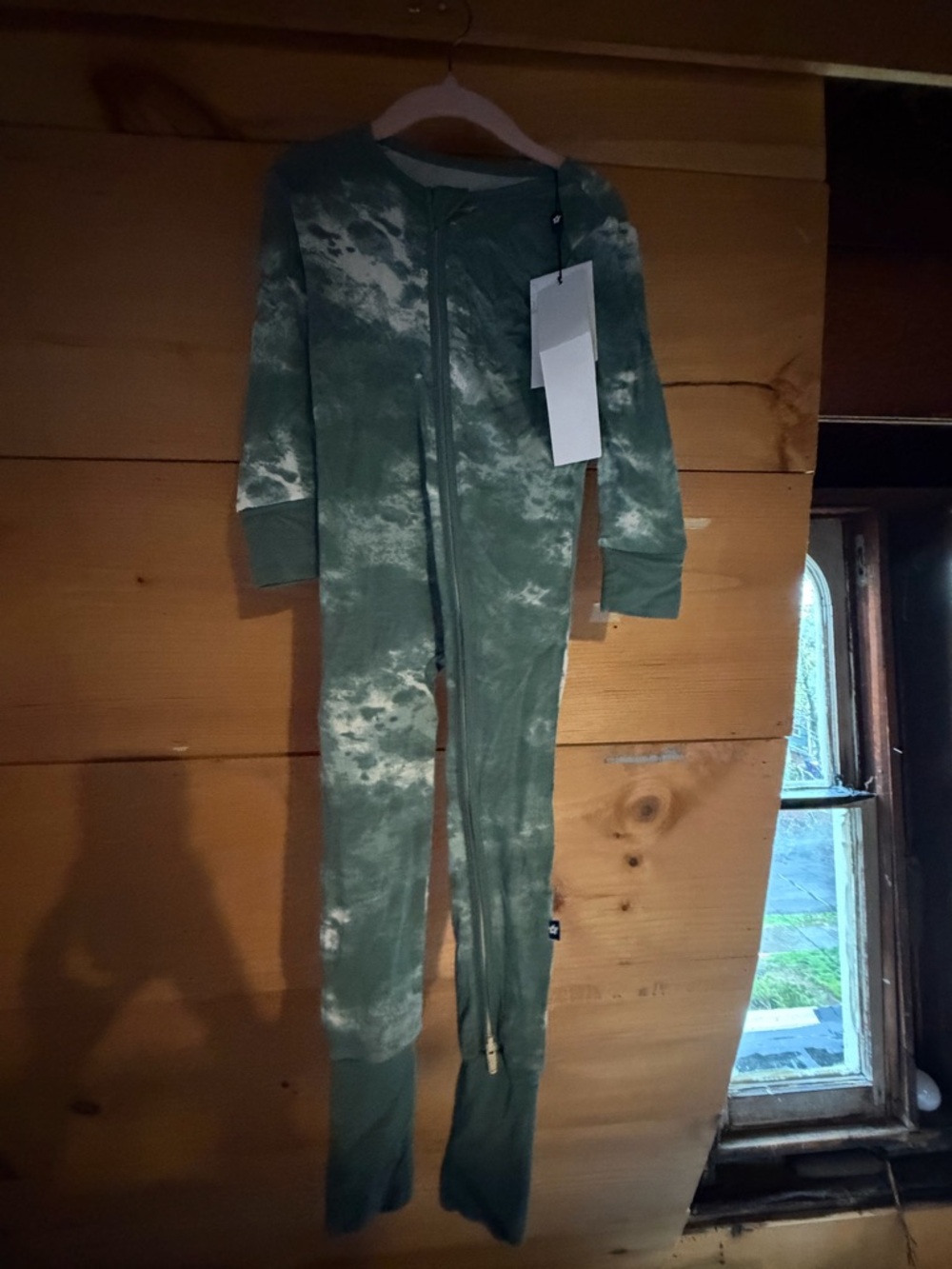NWT Larkspur Tie-Dye Green Footless Onesie Pajamas
